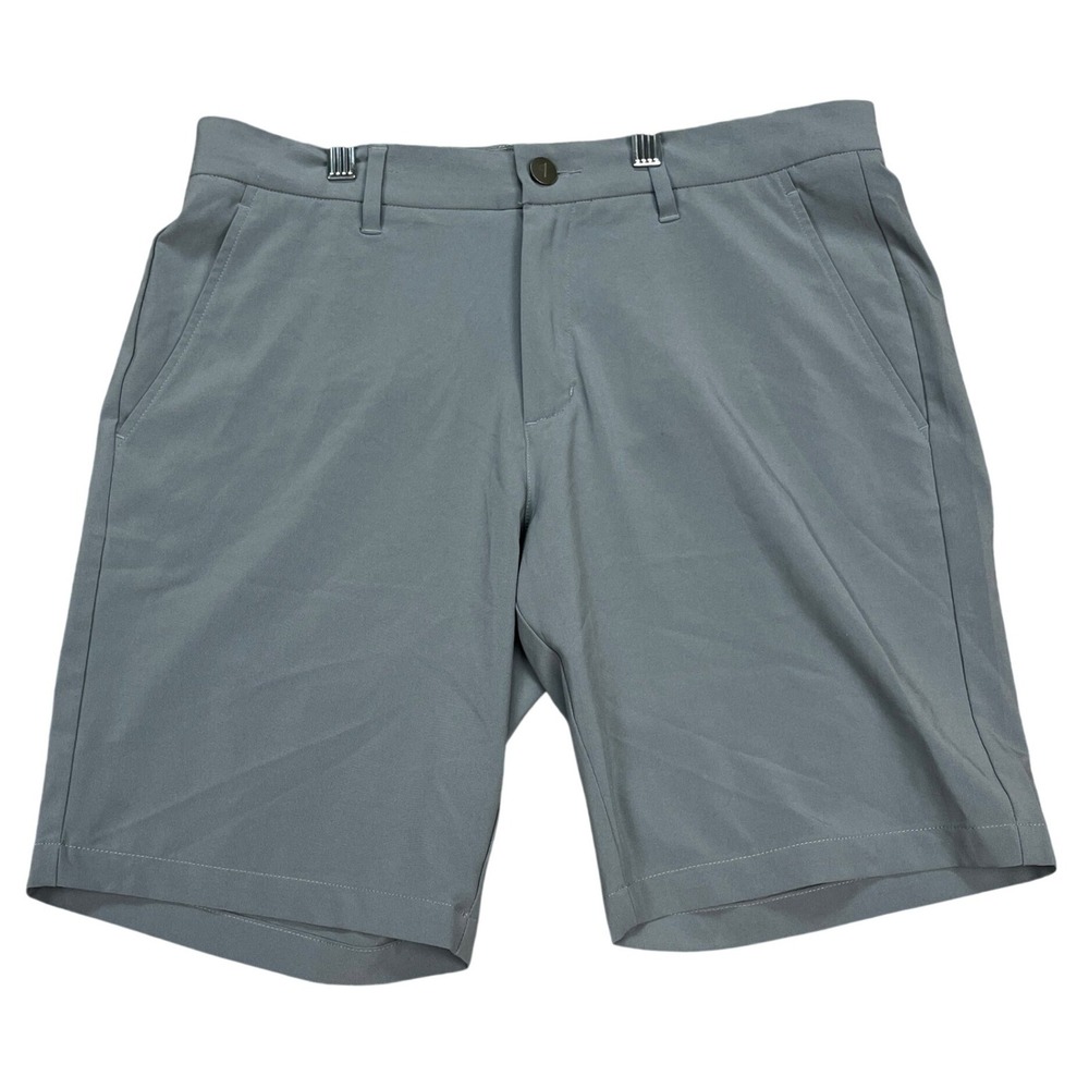 Primo Golf Apparel Shorts Mens 32 9 Inseam Gray Flat Front Stretch Performance